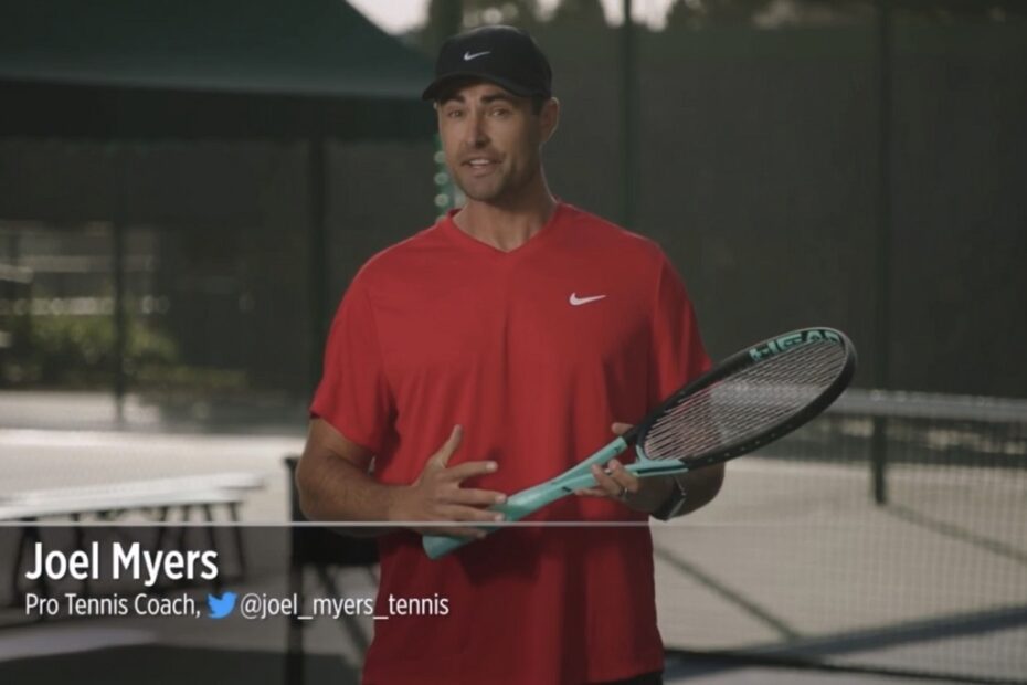 Joel Myers explaining tennis fundamentals